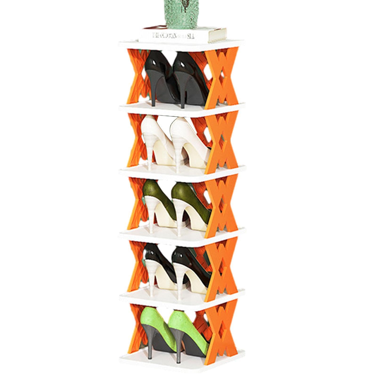 Étagère à chaussures multicouche pliable à structure verticale pour petits espaces