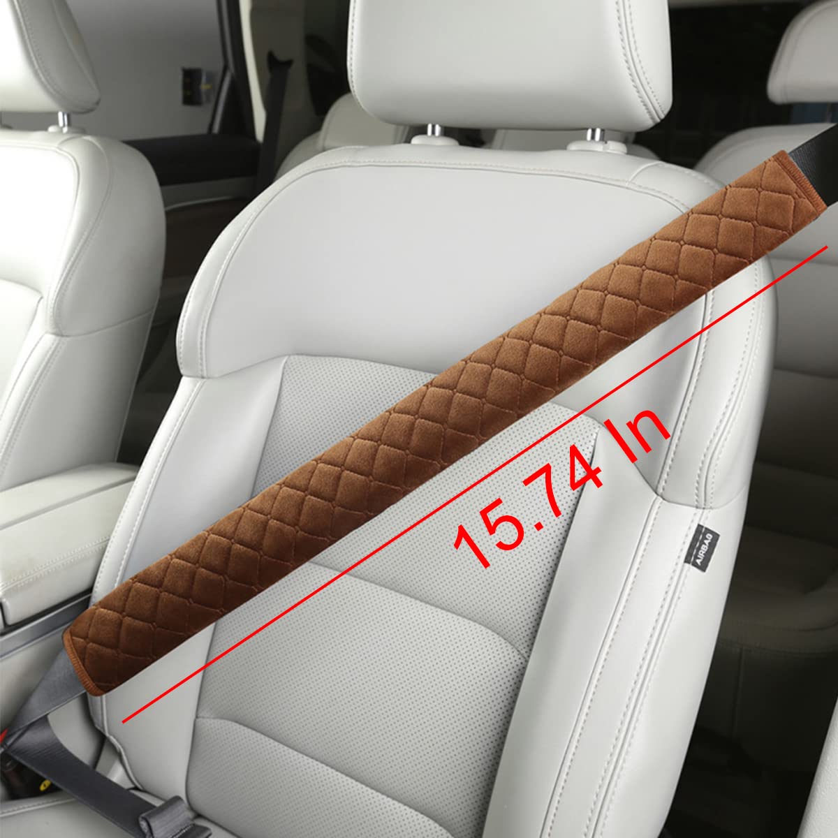 2 Pack Soft Car Seatbelt Covers - Velvet Shoulder Strap Pad For Comfort & Protection (33cm)