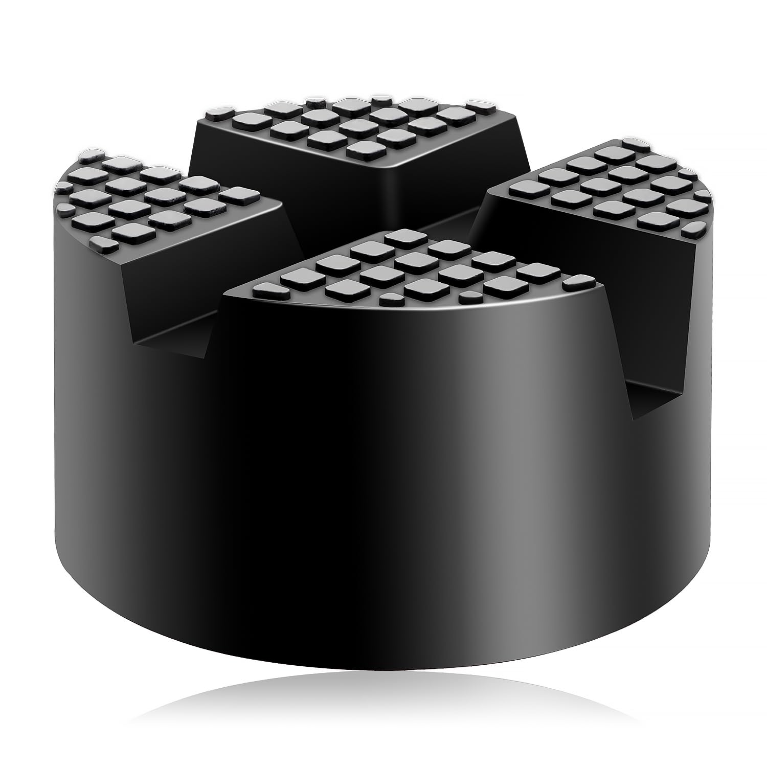 JSMTKJ Set 4 Tamponi Gomma Per Cric Auto - Universali Con Scanalatura, Nero - Foto 6