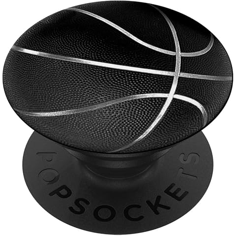 Basketball Black and White Basketball Sports Gift PopSockets Adhesive PopGrip