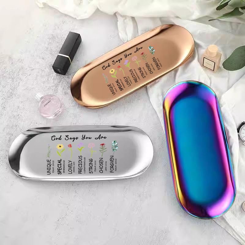 Christian Gifts for Women Faith Jewelry Trinket Dish with Bible Bookmarks - Image 3