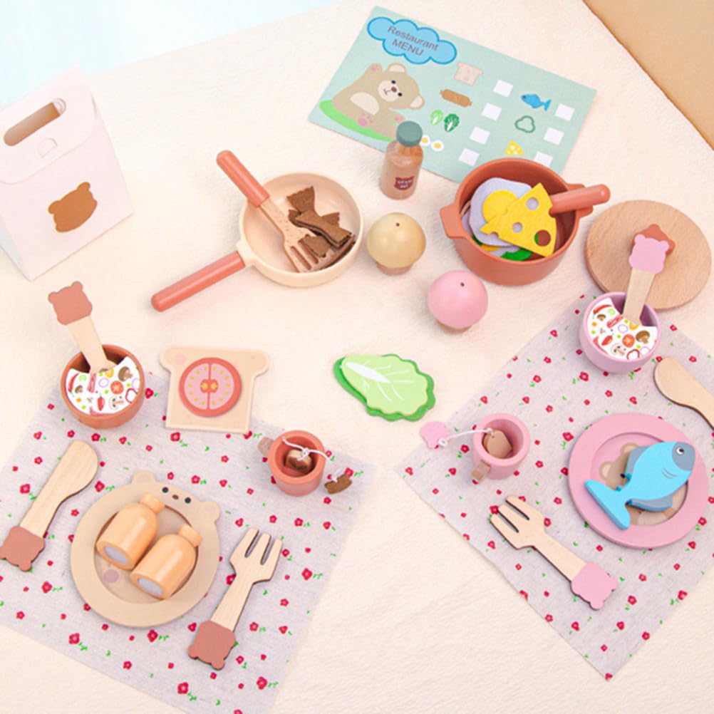 Gioco di finzione in Cucina in Legno, Set di pentole e padelle