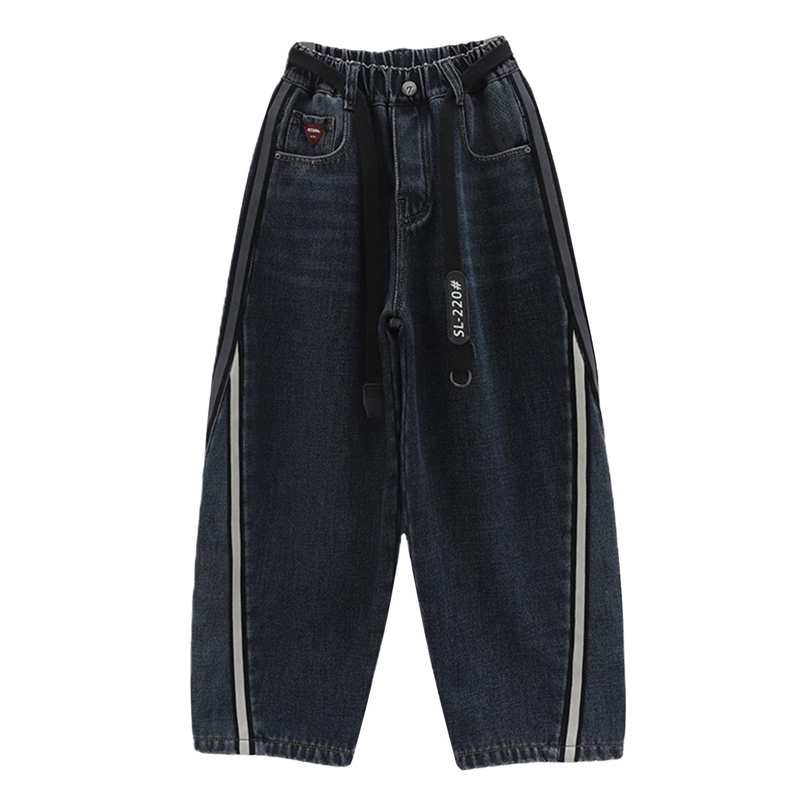 Pantalones Vaqueros de Invierno con Forro Polar para niños, cálidos y Gruesos, para niños y, Pantalones Vaqueros Casuales de otoño con Ajuste cómodo.