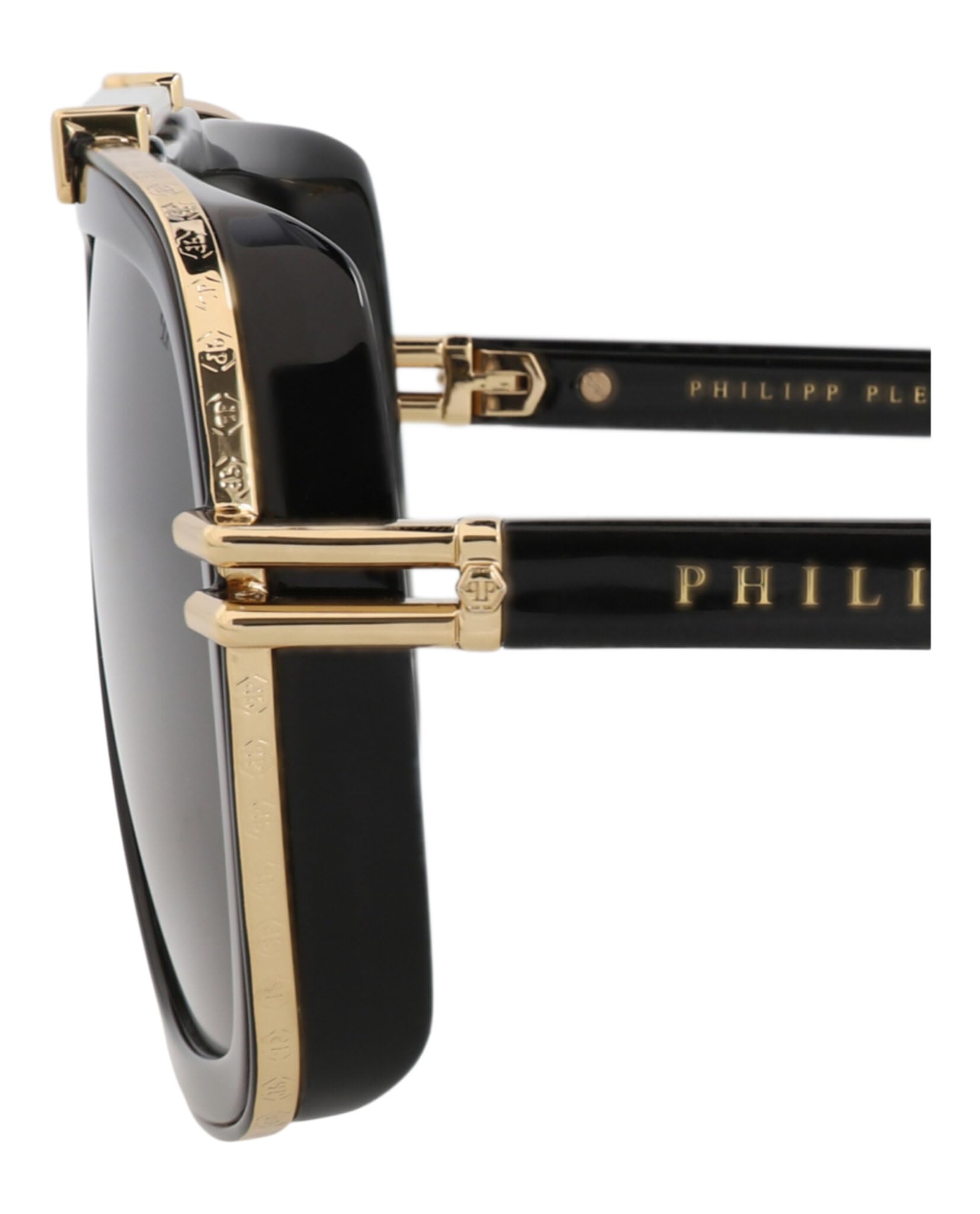 Philipp Plein, GAFAS DE SOL, SPP109V, SHINY BLACK (GREY/GREEN), 57/19/145
