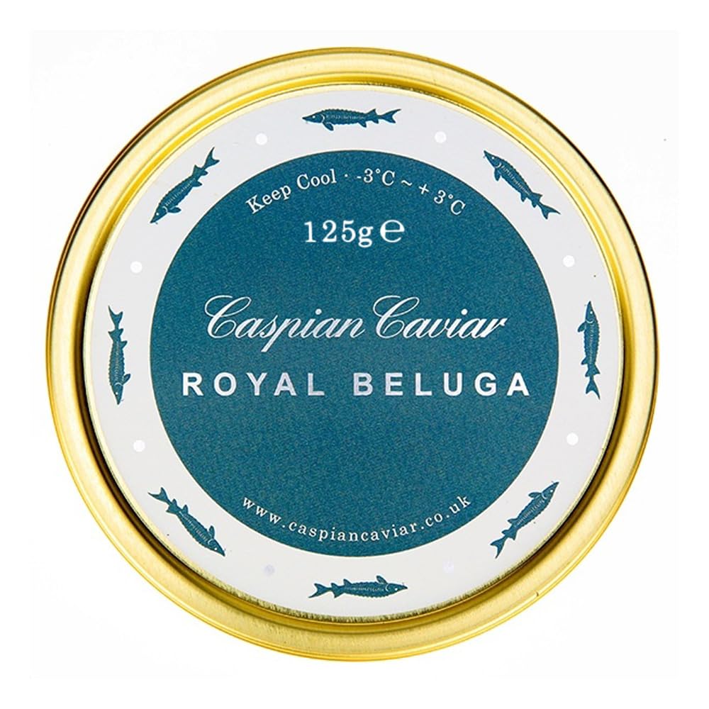 Royal Beluga Hybrid Caviar 125g | Premium Sturgeon Caviar | Malossol Large Dark Grey Pearls | Rich, Buttery & Creamy Flavour | Perfect for Festive Celebrations & Gifting