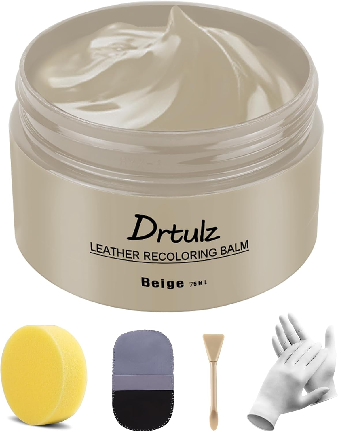 Black Leather Recoloring Balm, Leather Color Restorer Conditioner, Leather Repair Kits for Vinyl Furniture, Sofa, Car Seats, Shoes - Repair Leather Color on Faded & Scratched Leather Couches