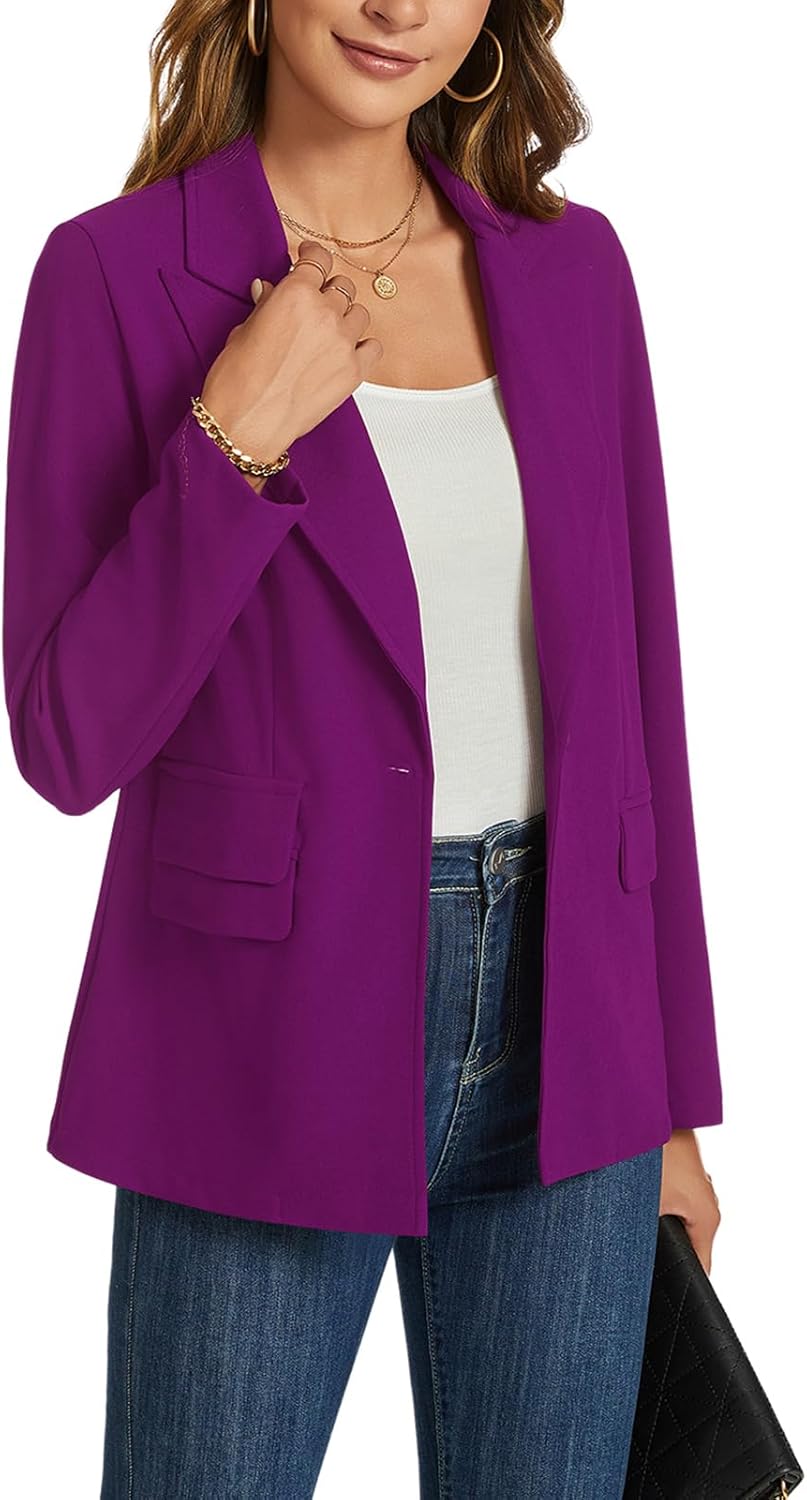MINTLIMIT Blazers for Women Long Sleeve Notched Lapel Button Business Casual Blazer Work Office Blazers Jacket with Pockets