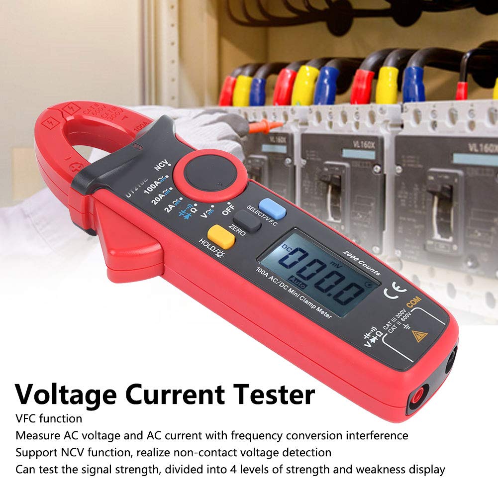 ViaGasaFamido Kompaktowy Multimetr Cęgowy, materiał ABS, Tester Napięcia i Prądu z VFC, NCV, Pomiar 600 V dla Laboratoriów, Fabryk i Domów