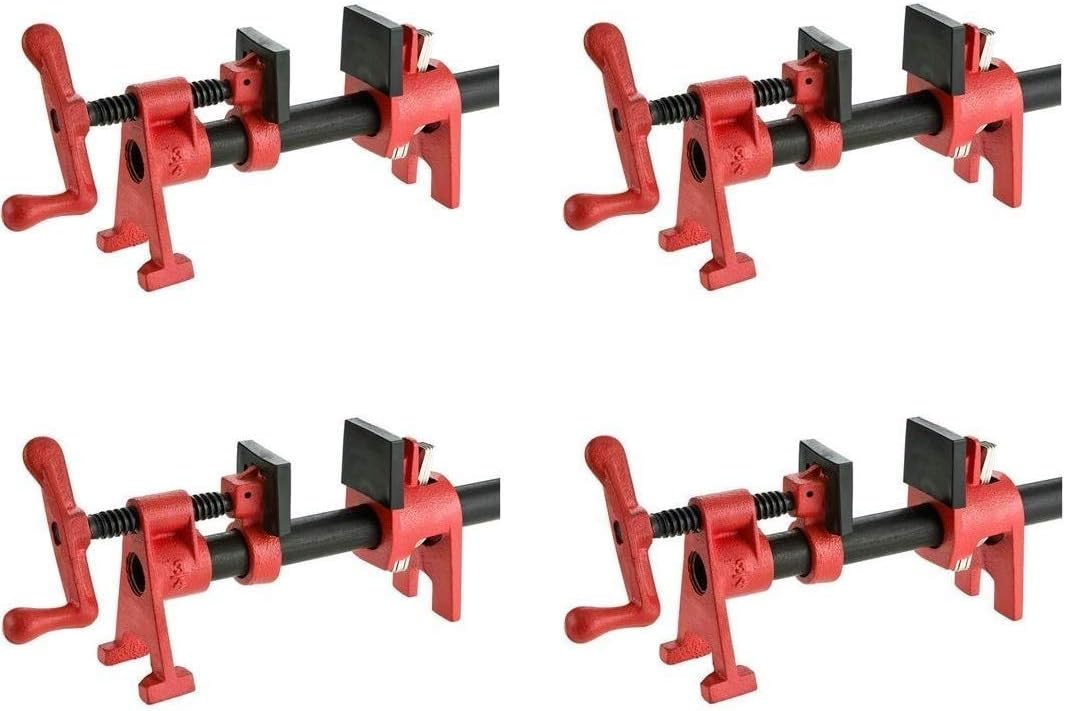Bessey BPCH34 3/4Inch H Style Pipe Clamp, red (Pack of 4)