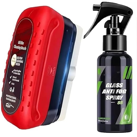 Oil Film Cleaning Brush + Anti-Fog Spray