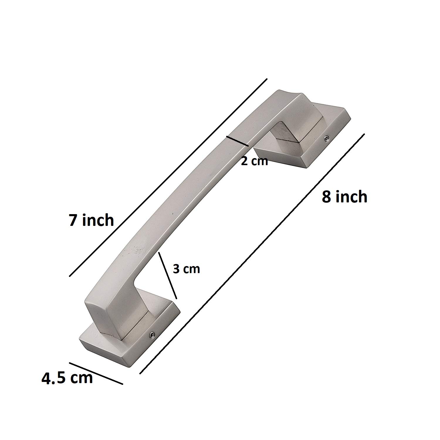 e-Hardware Tools Handles for Wardrobe and Drawers Cabinet Pulls Kitchen Cupboard Handles Modern Drawer Pull Bathroom Cabinet Pull Handle(Pack of 1 Piece Only) (224 mm, Silver) 2