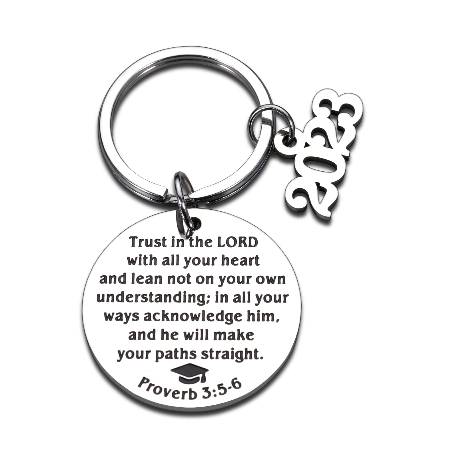 Photo 1 of 2023 Graduation Gifts for Her Him Class of 2023 Inspirational Bible Verse Keychains for Girls Boys 5th 8th 12th Grades Senior Middle High School Nurses College Students Daughter Son Master Degree Phd