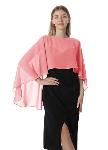 Shawls and Wraps for Evening Dress Sheer Chiffon Cape Capelets