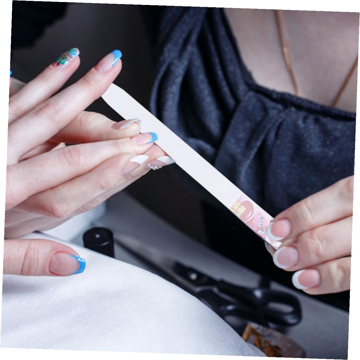 FRCOLOR 30 Piezas pulidor de uñas utensilios para uñas Herramienta de manicura Estuche de limas lima de manicura navideña lima de uñas de navidad mini cristales limas de uñas de vidrio