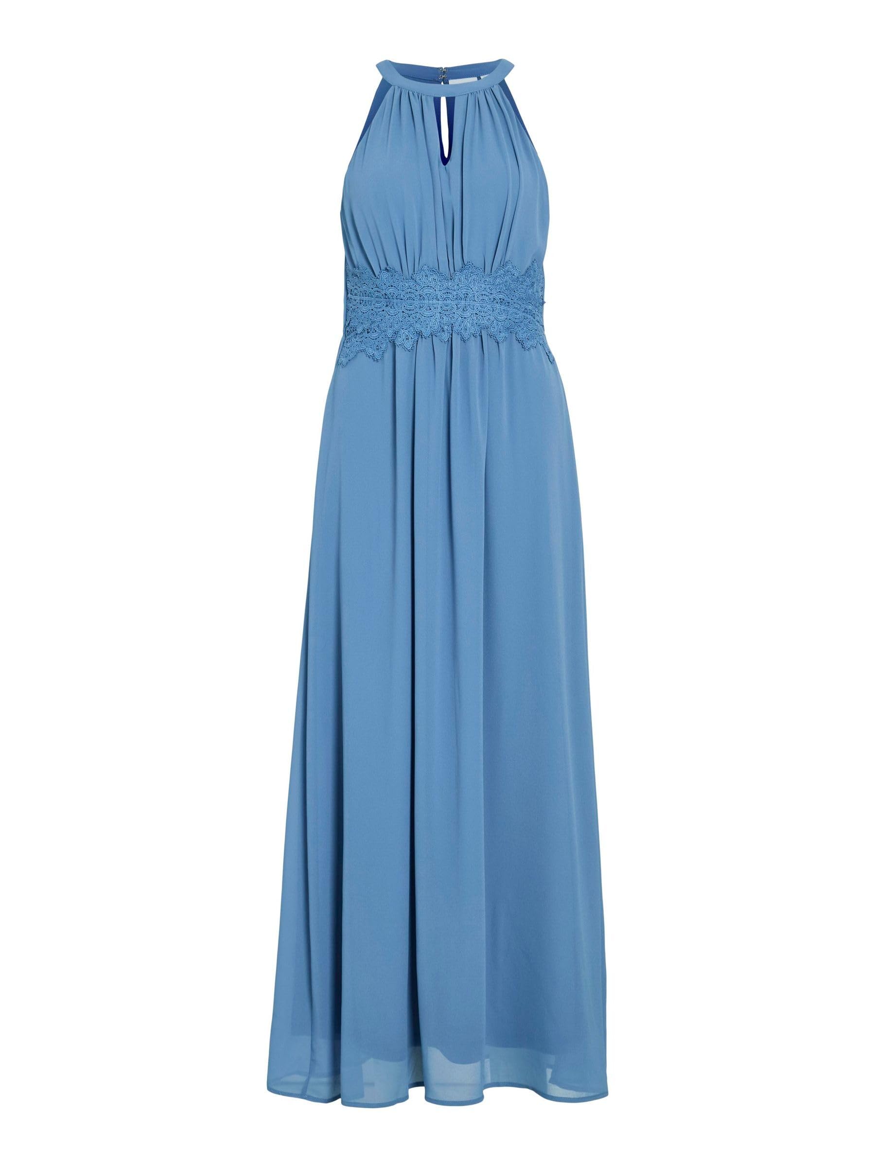 Vila Damen Vimilina Halterneck Maxi Dress-Noos Kleid, Coronet Blue/Detail:Elastic,36