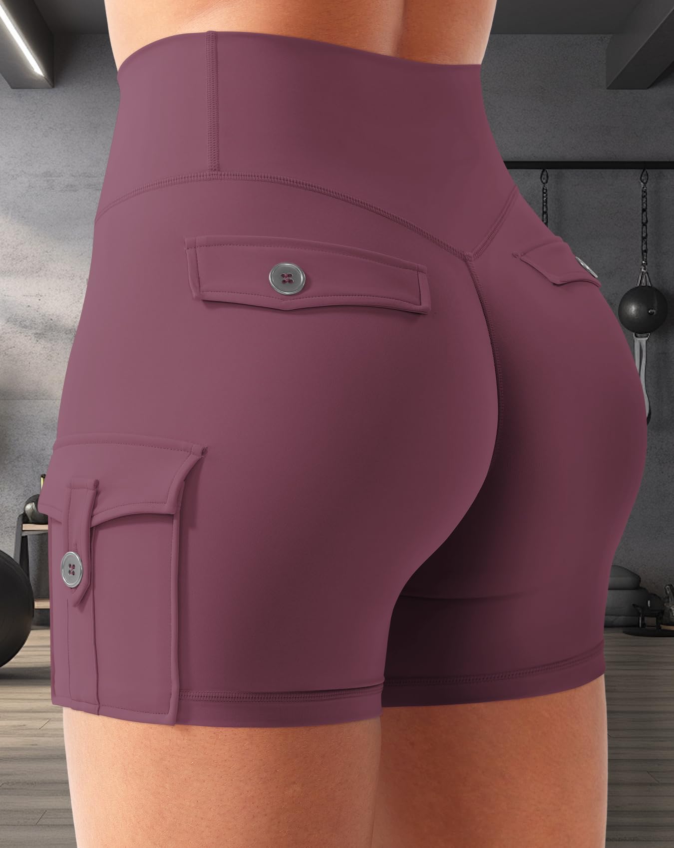 CoreFlex - Pantalones cortos de entrenamiento para mujer con bolsillos tipo cargo, cintura oculta, entrepierna de 3.6 pulgadas, 4.5 pulgadas, sin costura frontal — view 13
