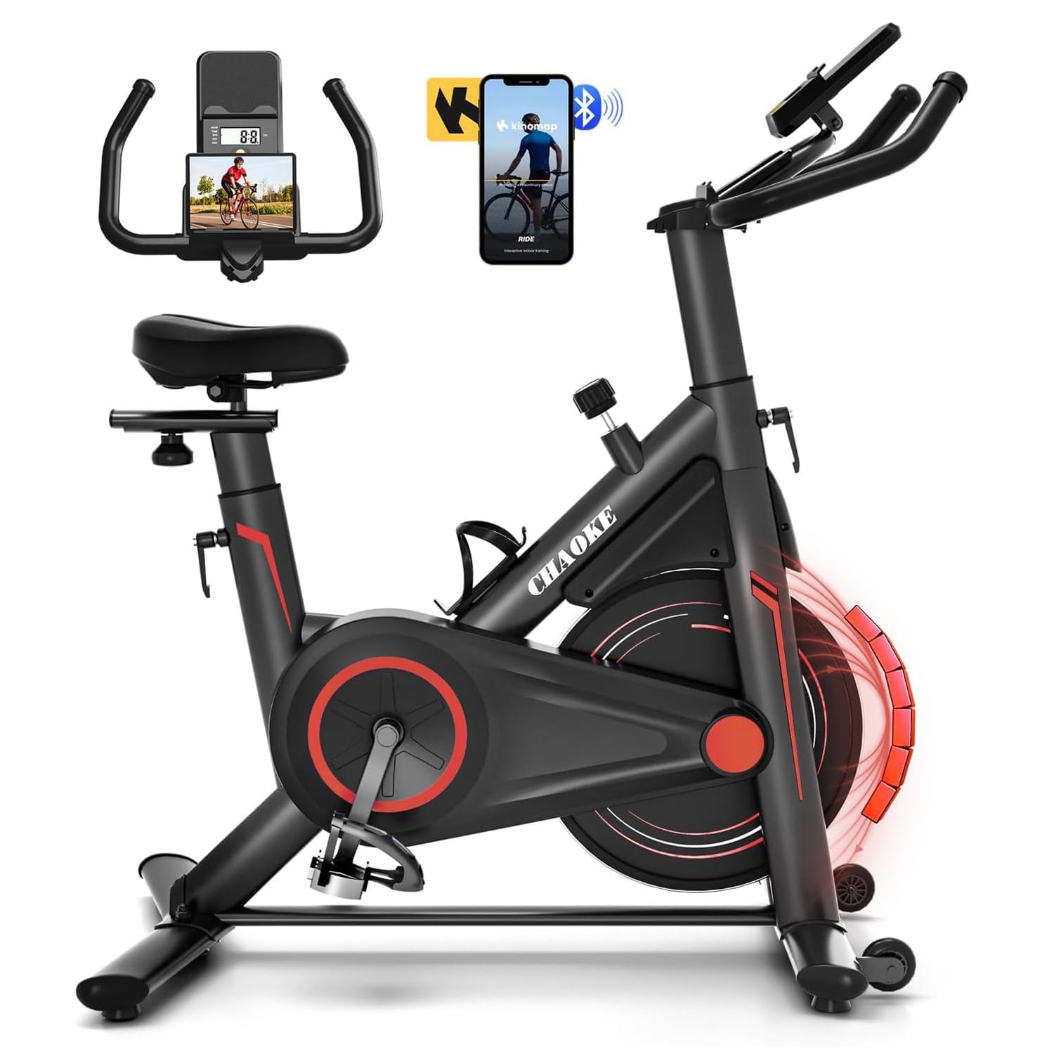 Heimtrainer, CHAOKE Indoor Cycling Fahrrad (2025) - Magnetisches Stationärfahrrad, ultra-leise, langlebig, voll verstellbar für Heim-Fitness & Cardio, bequemer Sitz, 163.3 kg Kapazität Krafttraining