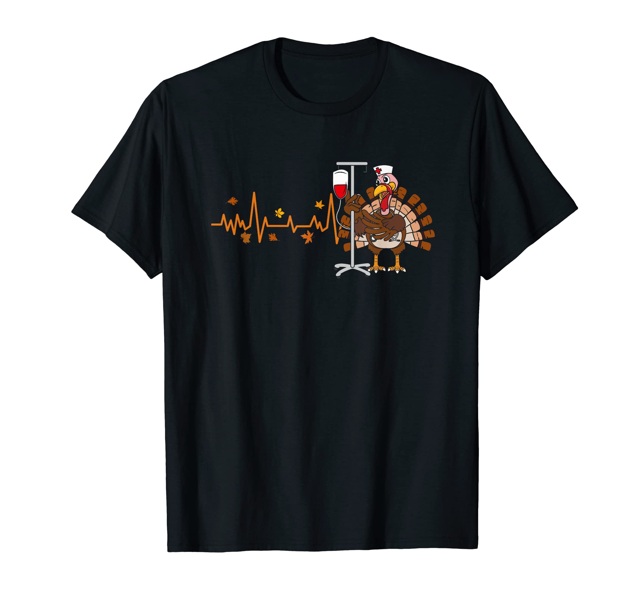 Heartbeat Turkey Nurse Thanksgiving Scrub Top FallRN ICU ER T-ShirtOEKO-TEX STANDARD 100