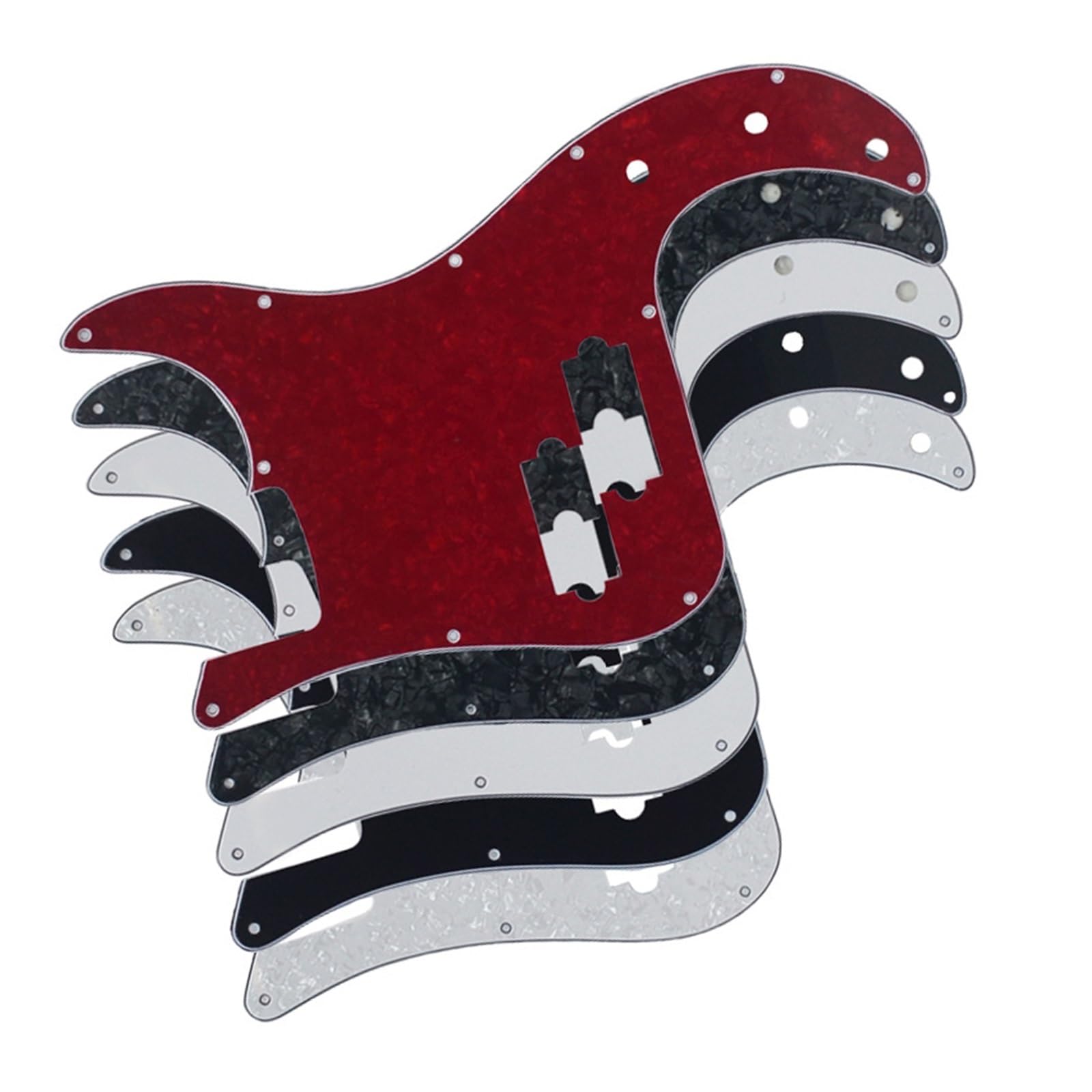 maskownica do gitary PB Electric Bass Pickguard Bass Front Cover PVC Trójwarstwowy panel Pickup Panel Red Pearl Akcesoria do gitary basowej(Style 3)