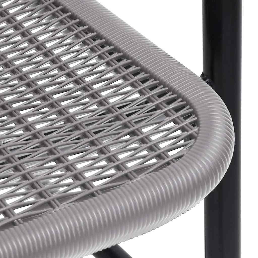 Set 2 Sedie da Giardino Impilabili Plastica Effetto Rattan Nero | Poltrone per esterno salvaspazio con struttura metallica, ideali per arredare balcone, terrazzo o zona relax nel patio.