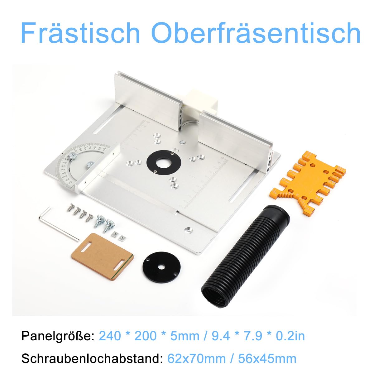 Set mit 4 Frästisch Einlegeplatte Oberfräse, Aluminium Oberfräsentisch,Frästisch Einlegeplatte HolzfräSer Einlegeplatte Werkzeug,Aluminiumlegierung für Oberfräse Tischfräse