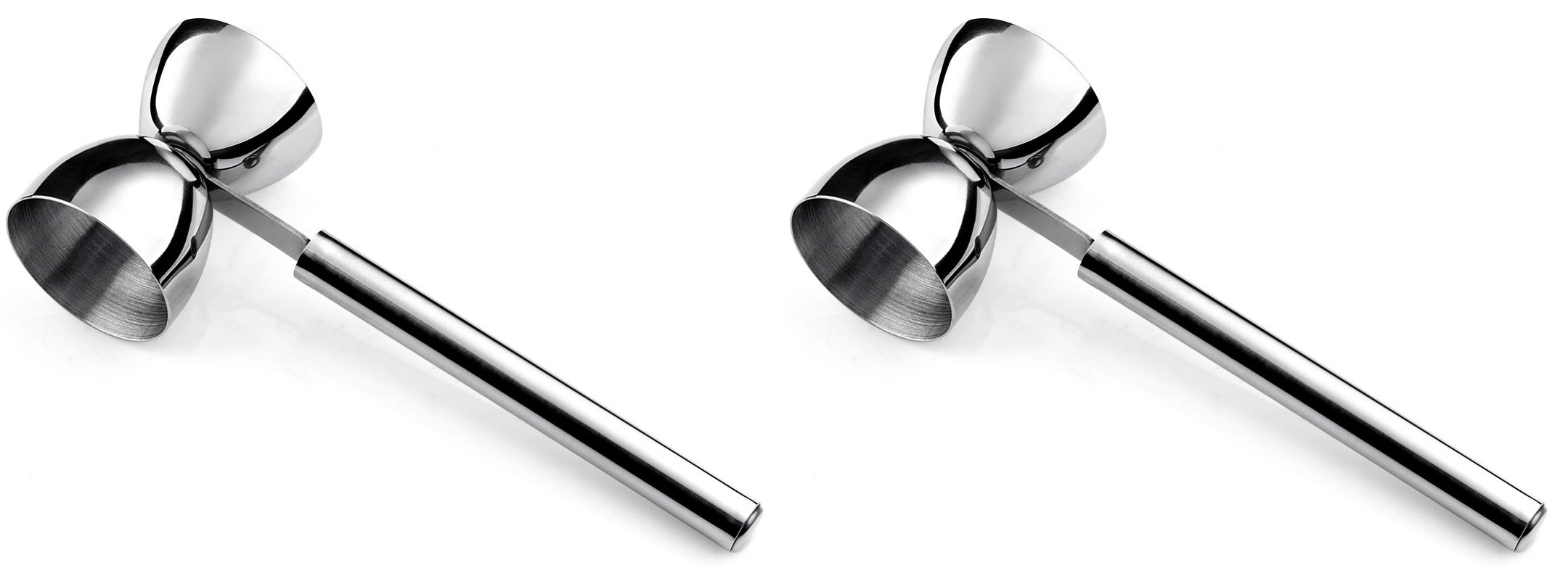 Doseur double en inox argenté Visol Josset pour mesurer alcool et cocktail avec poignée