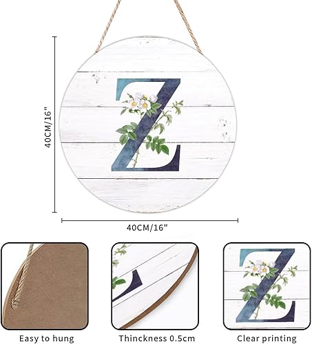 Vista 108 de Welcome Sign for Wall Initial Letter C Blue Round Wood Signs Monogram White Floral Wood Plaque Fresh Flowers 12in Mid Century Home Wall Decor for