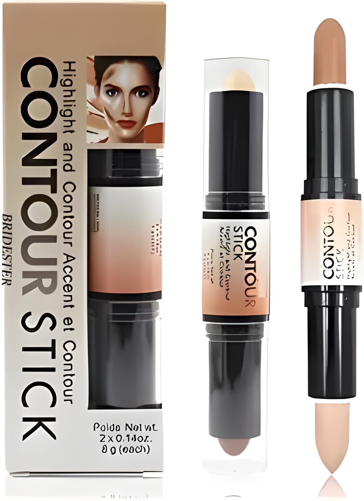 Bridester Contour Stick 2-In-1 Contour Stick With Contouring Shade & Highlighter Foundation (Cream, 6 Ml)