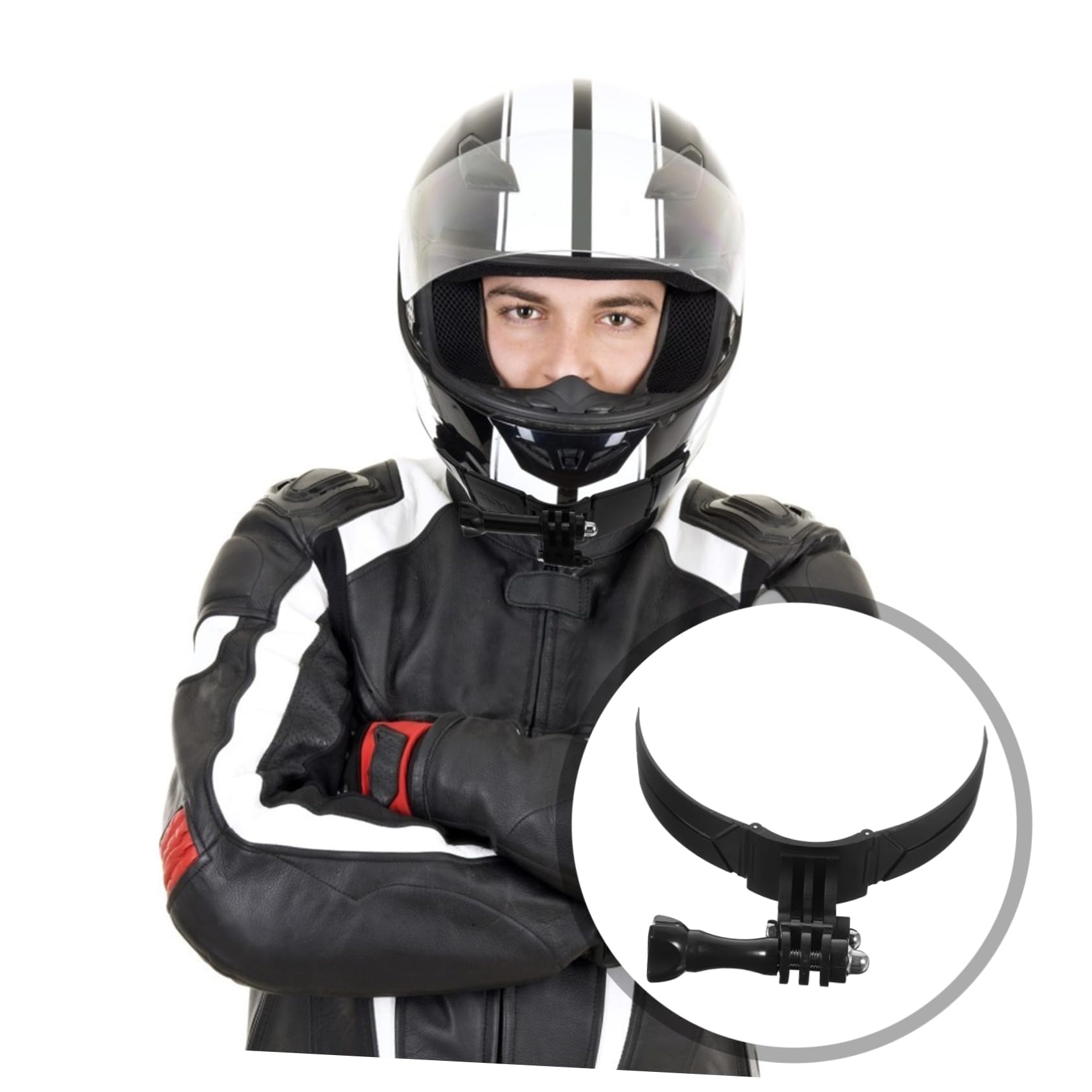 GLEAVI 5piezas Soporte para Cámara De Casco De Motocicleta Montaje De Barbilla Instalación y Ligera Compatible Deportivas