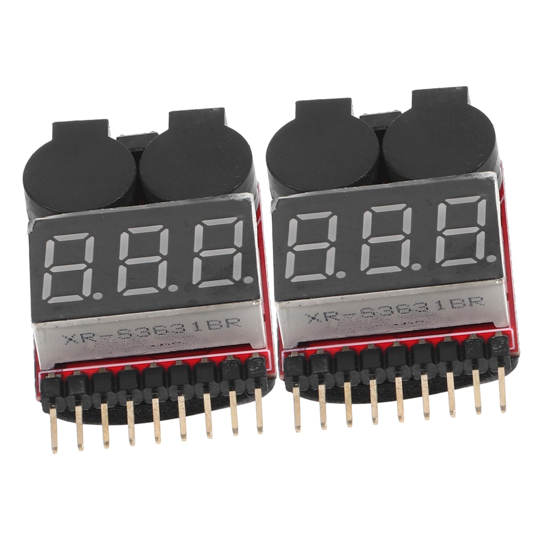 Yardenfun 2pcs Lipo Battery Voltage Checker Low Voltage Monitor Alarm Portable Battery Tester