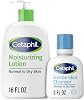Loción humectante Cetaphil 16oz + Limpiador facial suave 2oz Paquete | Sin fragancia, recomendado por dermatólogos, piel sensible, alivio para piel seca, loción hidratante, limpiador facial suave, set 18 Fl Oz (Paquete de 1) 1