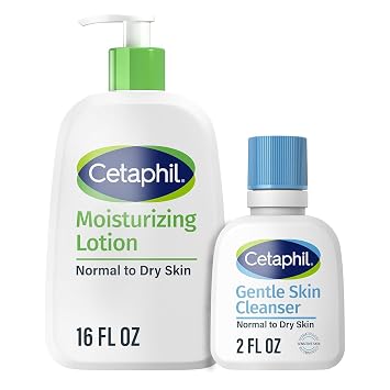 Cetaphil Moisturizing Lotion, 16oz Gentle Skin Cleanser, 2oz