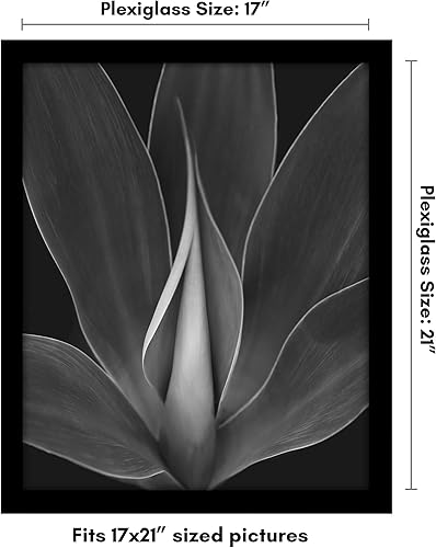 Vista 382 de Americanflat - Marco para póster de 71 x 74 cm con plexiglás pulido, portarretratos negro de madera industrializada, Epic Collection, marco ancho