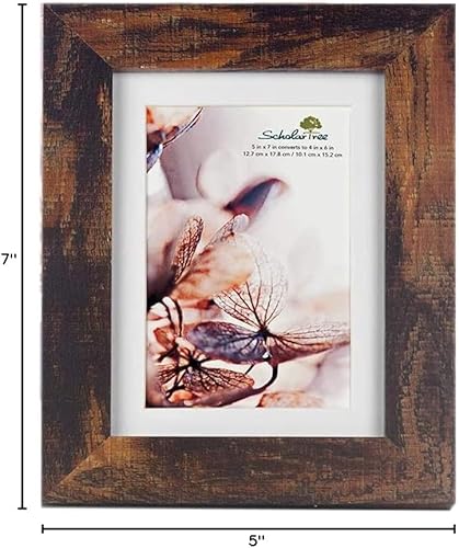 Vista 153 de Scholartree - Marco de fotos rústico de madera para mesa o montaje en pared. Beige,Negro,Marrón,Gris,2-Blanco,Azul,Marrón claro,Marrón