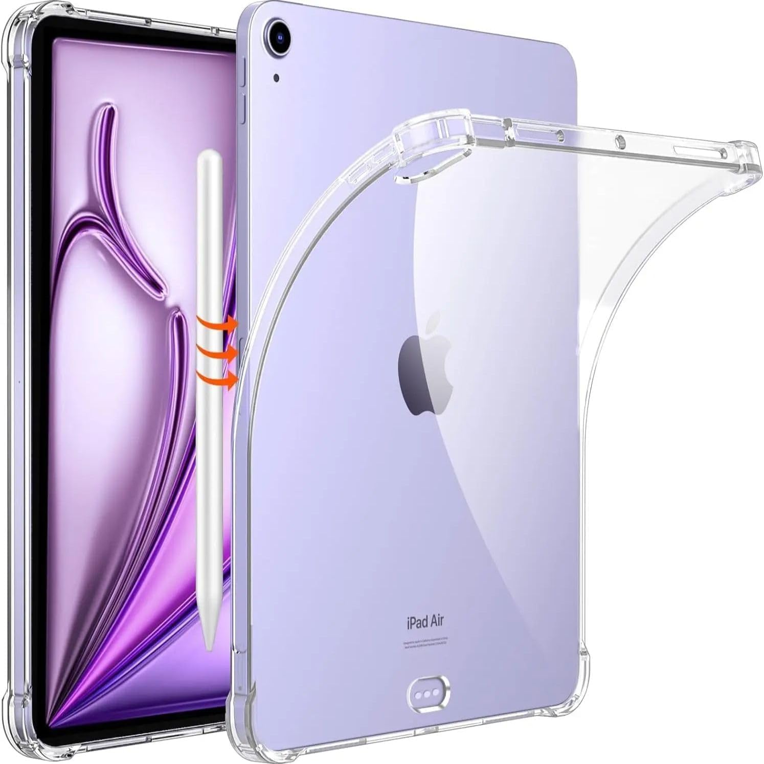 Clear Case for iPad Air 13-Inch M3/M2 (2025/2024), Shockproof TPU Cover with Airbag Drop Protection