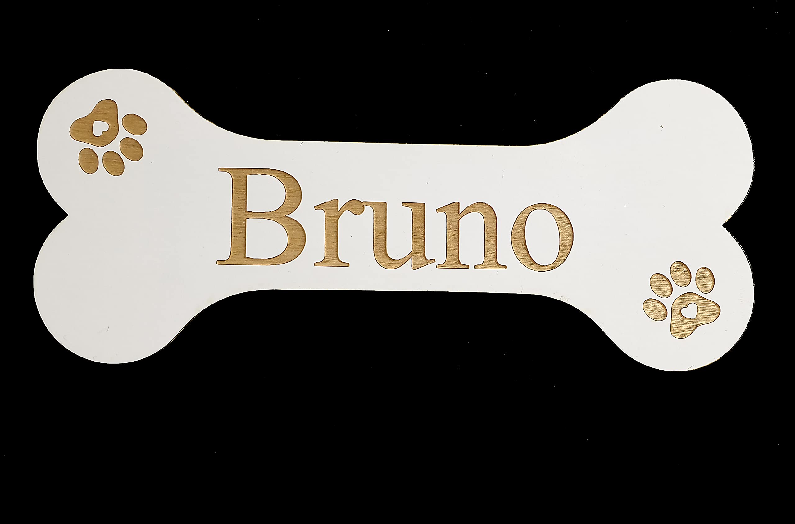 Personalised Wooden Dog Name Bone Shaped Sign Dog Bone Plaque Dog Bed/Cage Gift