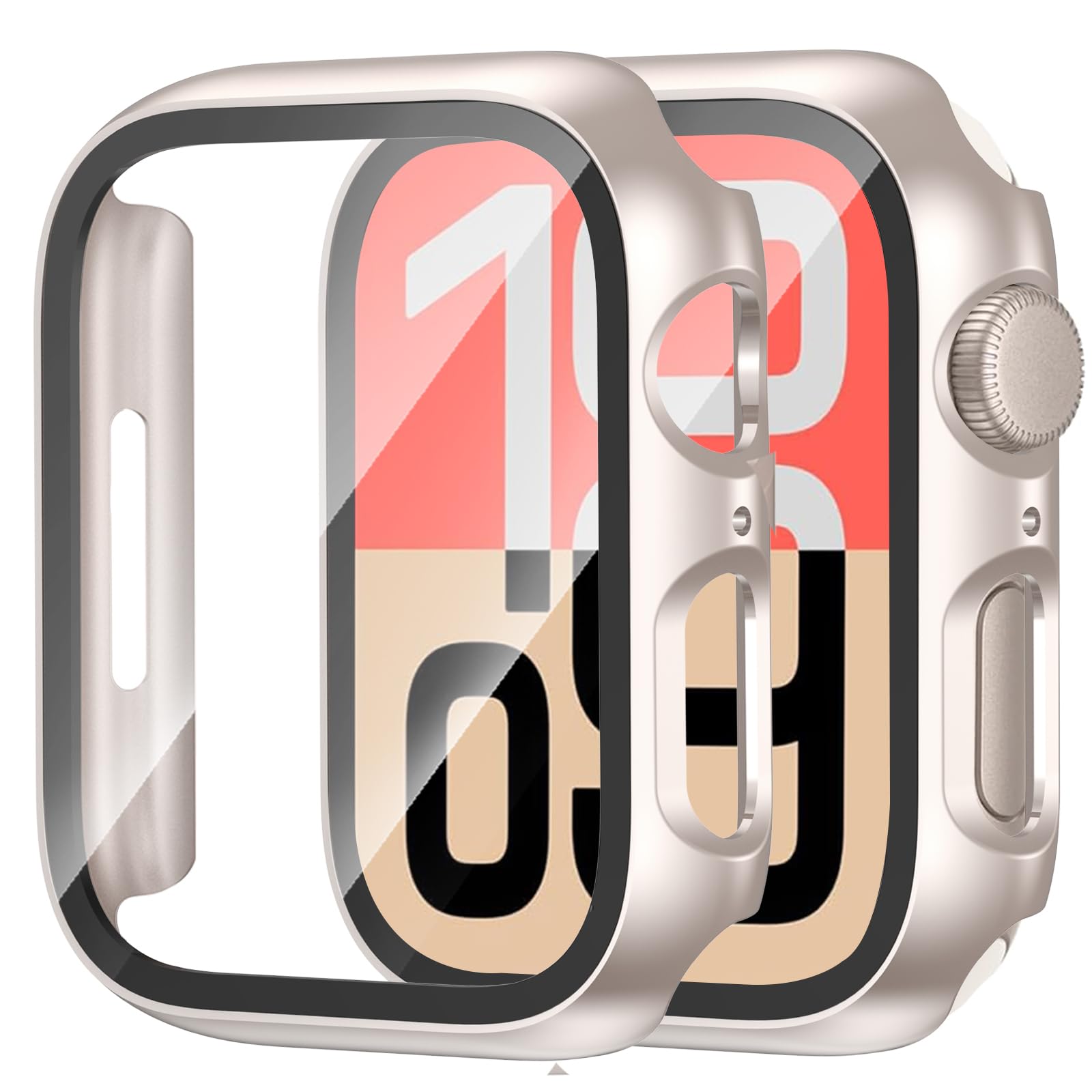 [2 Pack] Case Screen Protector Compatible with Apple Watch SE 3/2nd Gen/SE Series 6/5/4 40mm, Ultra-thin Full Coverage Protective Cover for iWatch 40 mm