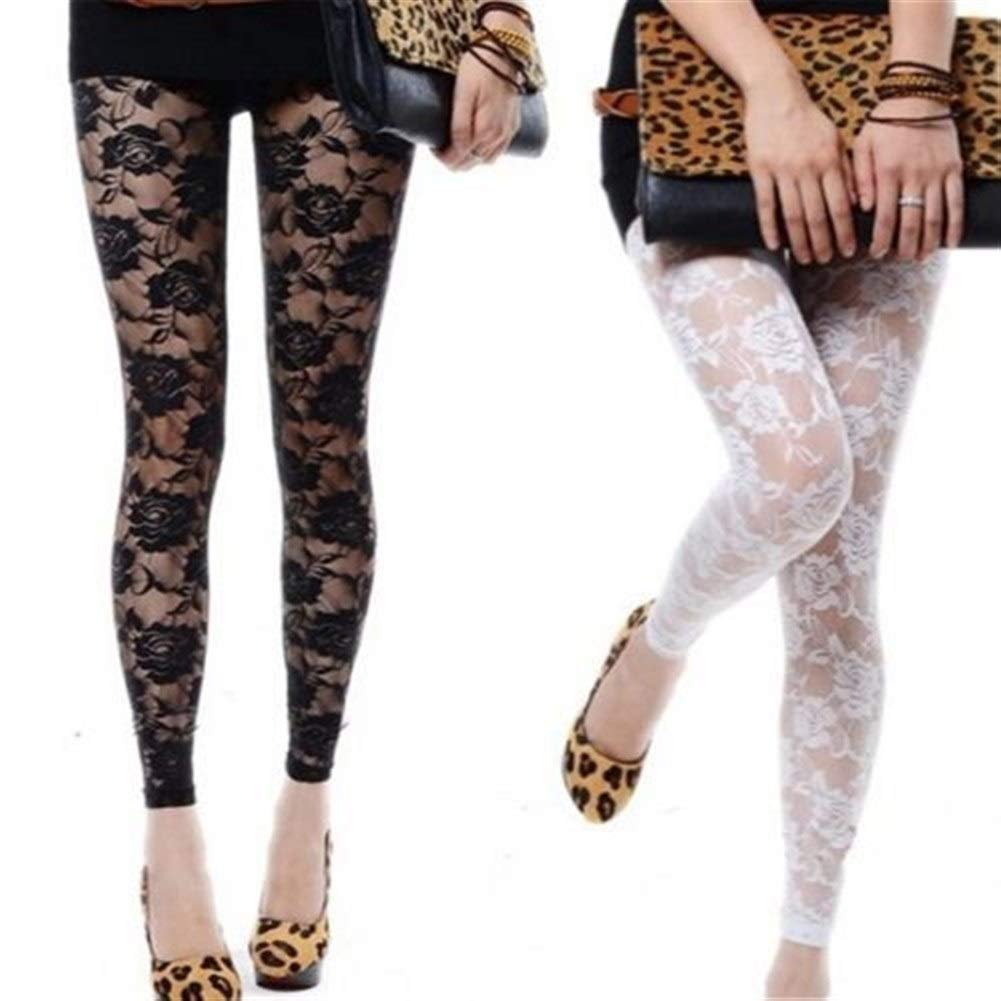 Sexy leggings pantacollant verdi in pizzo ricamati | Leggings