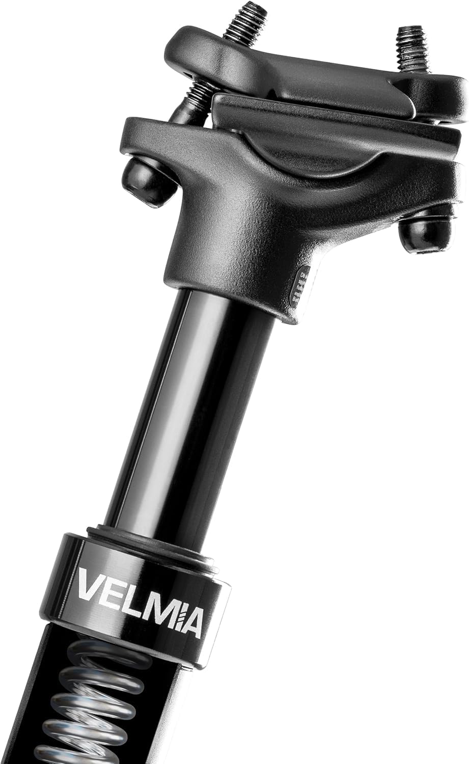 Tija de sillín con suspensión VELMIA 27,2-31,6mm - Aluminio - Negro - Para todo tipo de bicicletas - Alivio para la columna vertebral, montaje fácil