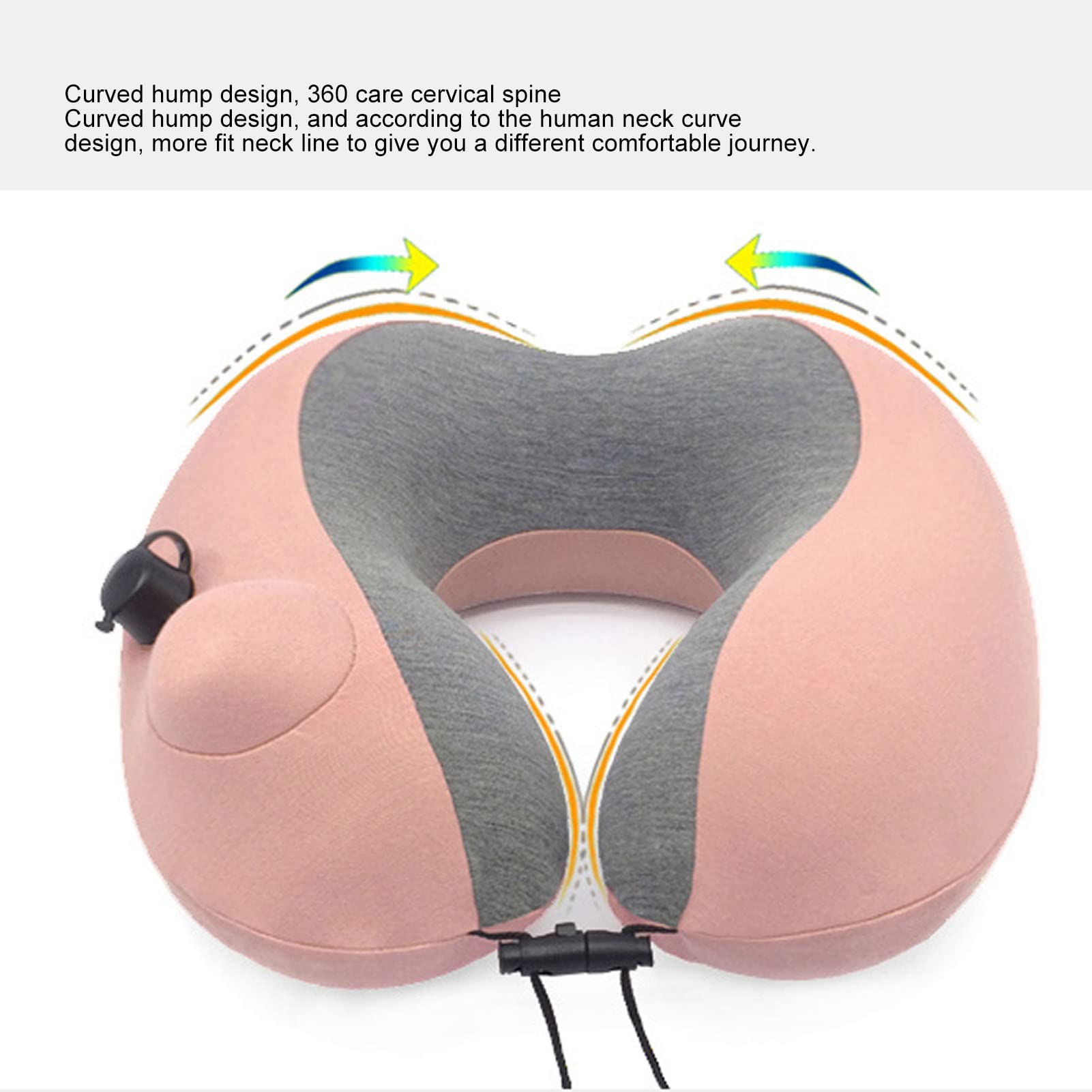 KANASI Cuscino da viaggio gonfiabile per il collo, design a forma di U pressogonfiabile con custodia per il comfort del sonno dell'auto in aereo
