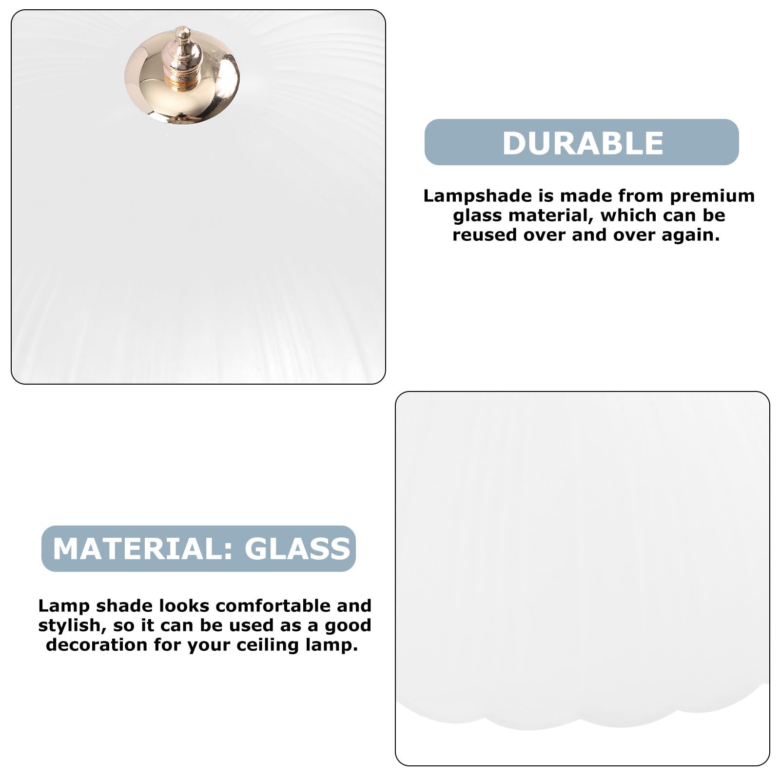 Lampenschirm aus Mattiertem Glas Runder für Tisch und Deckenleuchten Zufälliger Stil