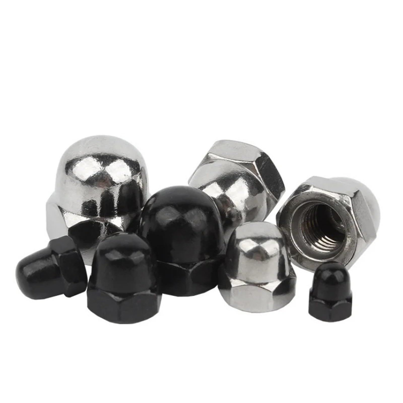 ZS Hardware Nakrętki kołpakowe ze stali nierdzewnej M3-M24 Nakrętki sześciokątne kopułkowe Acorn 304 316 Czarne(Black SUS 304,M24mm-1pcs)