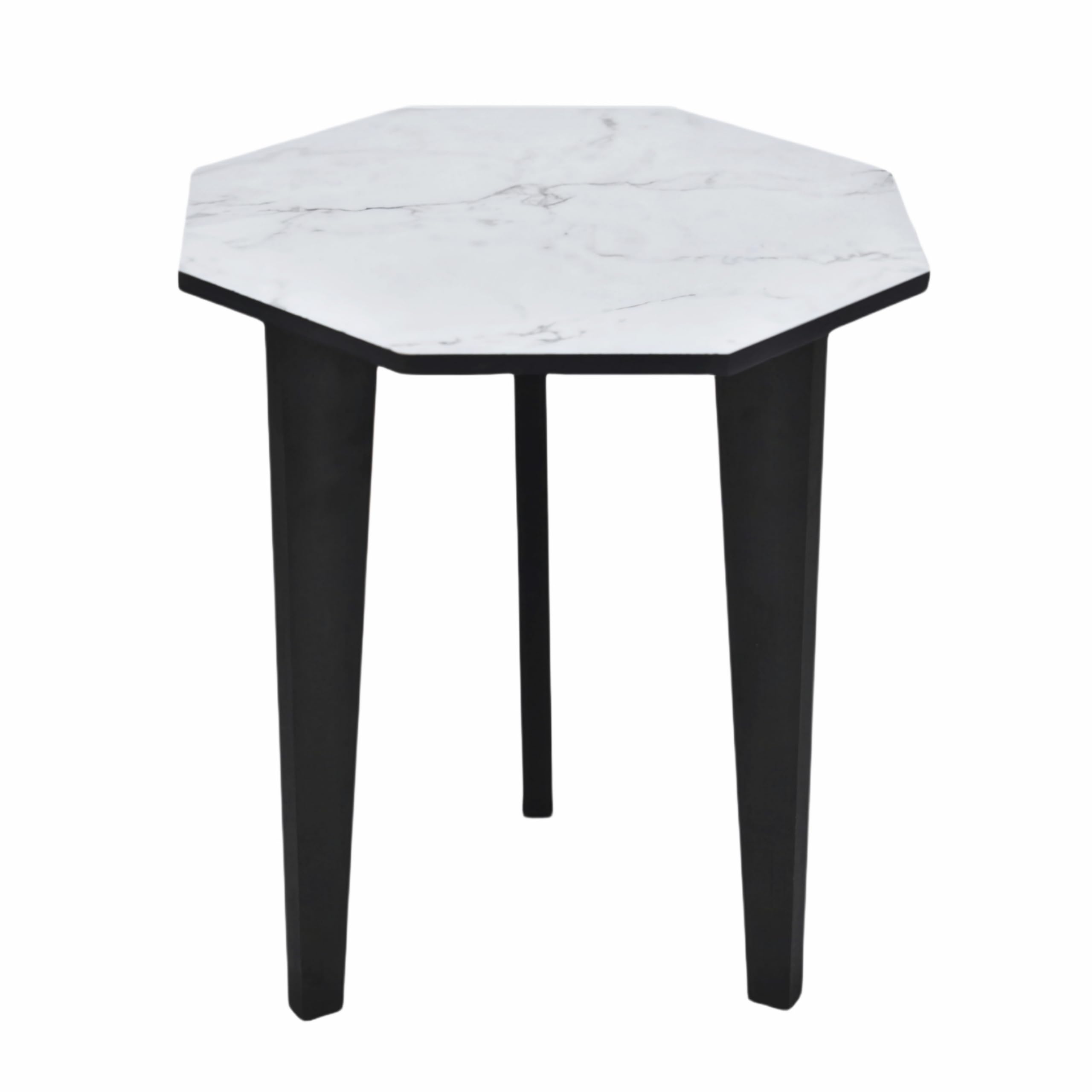 Dime Store Wooden Foldable Side Table for Plant Stand | Planter Stand for Indoor Plants Small Round End Table for Bedroom, Living Room & Hallway (White & Black) 1