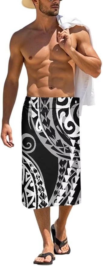Mens Polynesian Pareo Hawaiian Wrap Skirt Tropical Beachwear