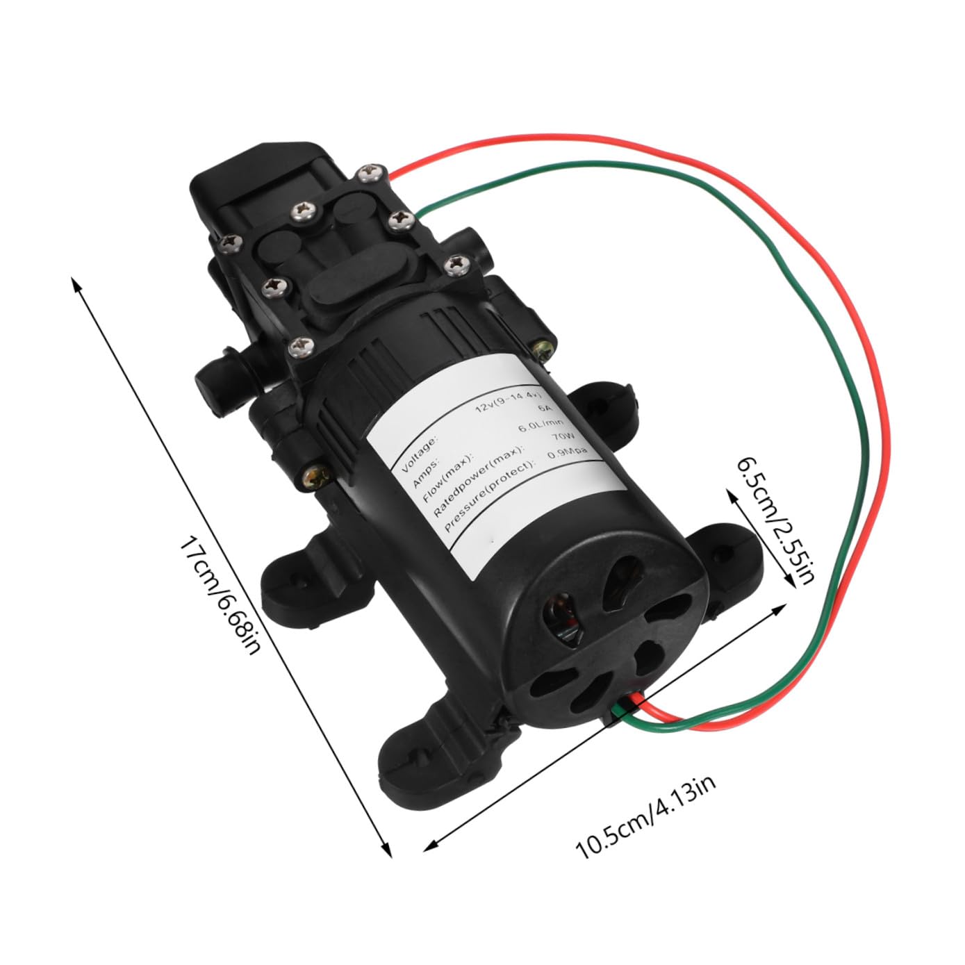 Bomba de Diafragma Eléctrica 12v 70W Negra Microbomba Autocebante de Alta Presión para Pulverización y Limpieza Apagado Automático y Reinicio Inteligente Adecuado para Sistemas