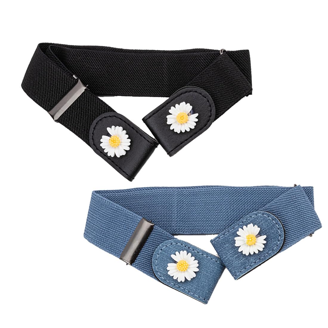 2 Pack Belts for Womens Jeans, Elastic Buckle Free Belt for Women, Comfortable Ladies Belts for Jeans,-image-13