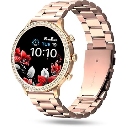 PunnkFunnk GenDiva Smart Watch for Women, 1.69" AMOLED Display, Bluetooth Calling, 100+ Sports Modes, Heart Rate & SpO2 Tracker, Sleep Monitor (Rose G