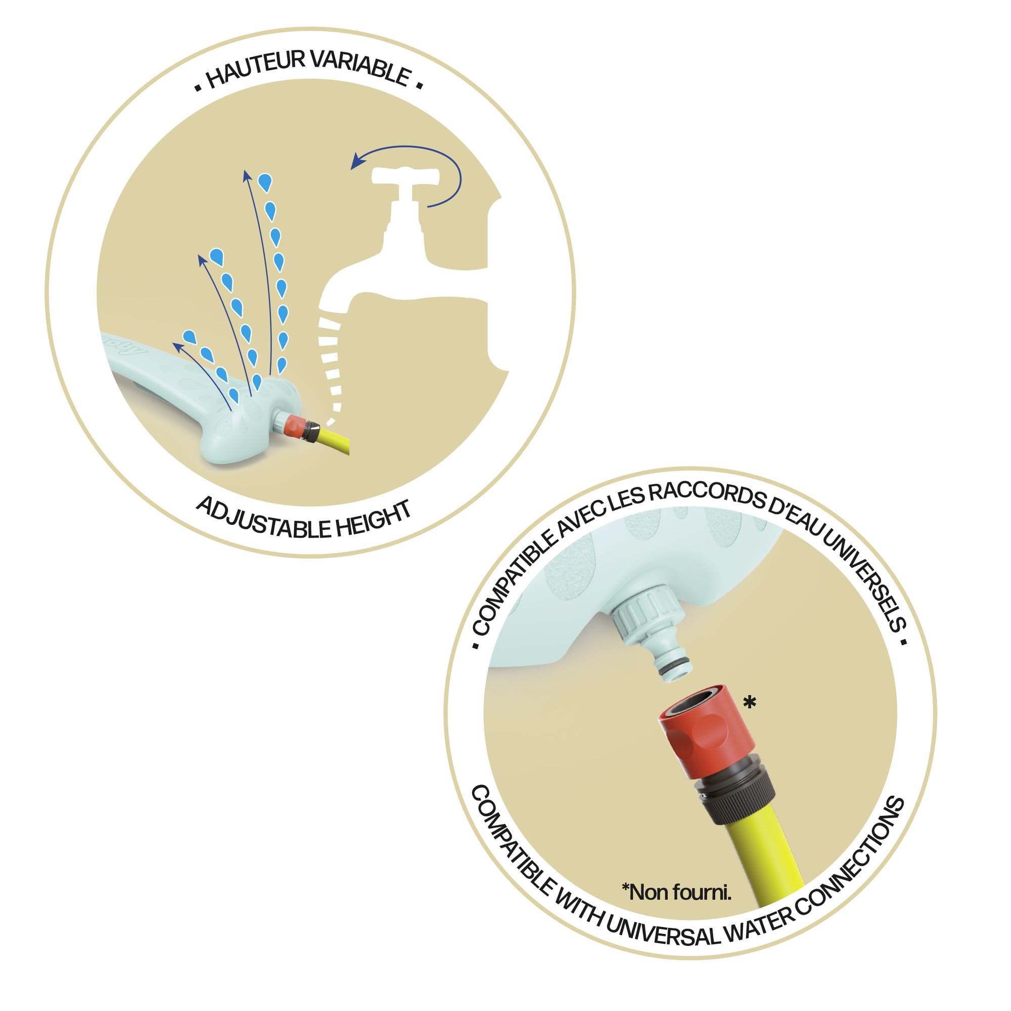 Smoby Life - Splashy Way - Gioco d'acqua - Da solo o con scivolo - Compatibile con la nostra gamma - Materiale riciclato - Dai 2 anni in su - Prodotto in Francia