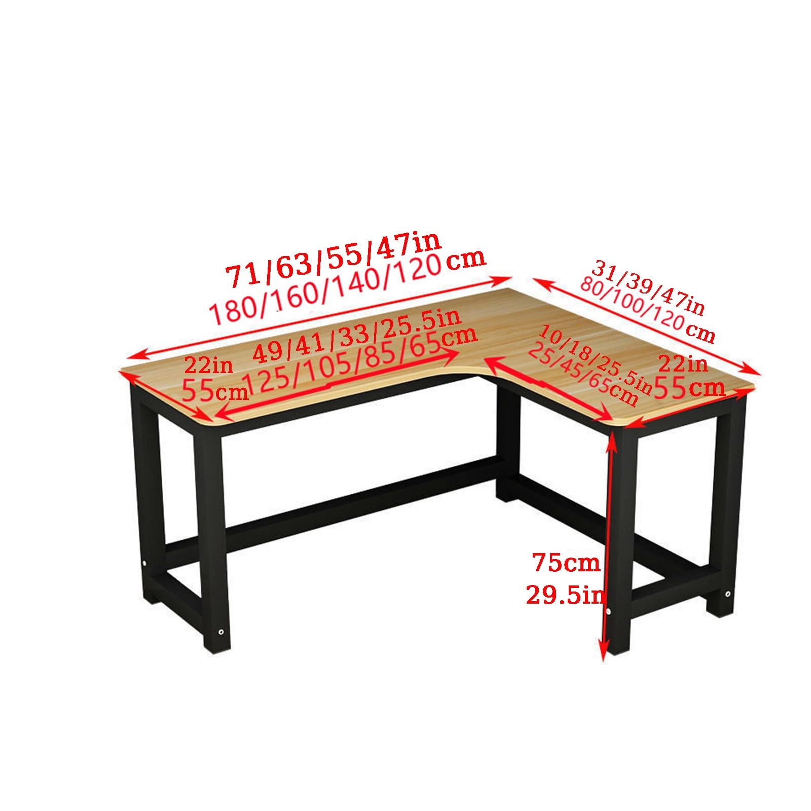 Scrivania per computer a forma di L, moderna postazione di lavoro angolare, tavolo da studio compatto per casa e ufficio, ideale per piccoli spazi, 120 x 120 x 75 cm