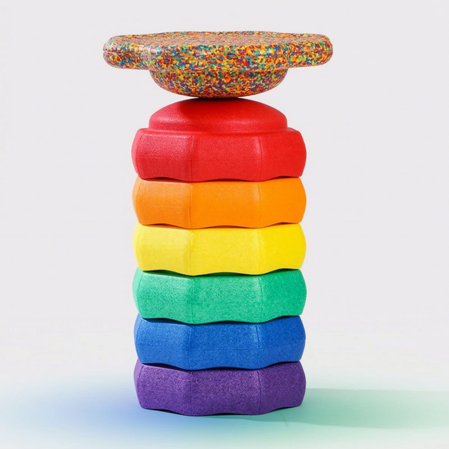 昭和レトロ Rainbow Stonewar 18cm&14cm 計8枚まとめ売 CLOVRIX® 7 Pieces Balance Stepping Stones Stackable Sensory